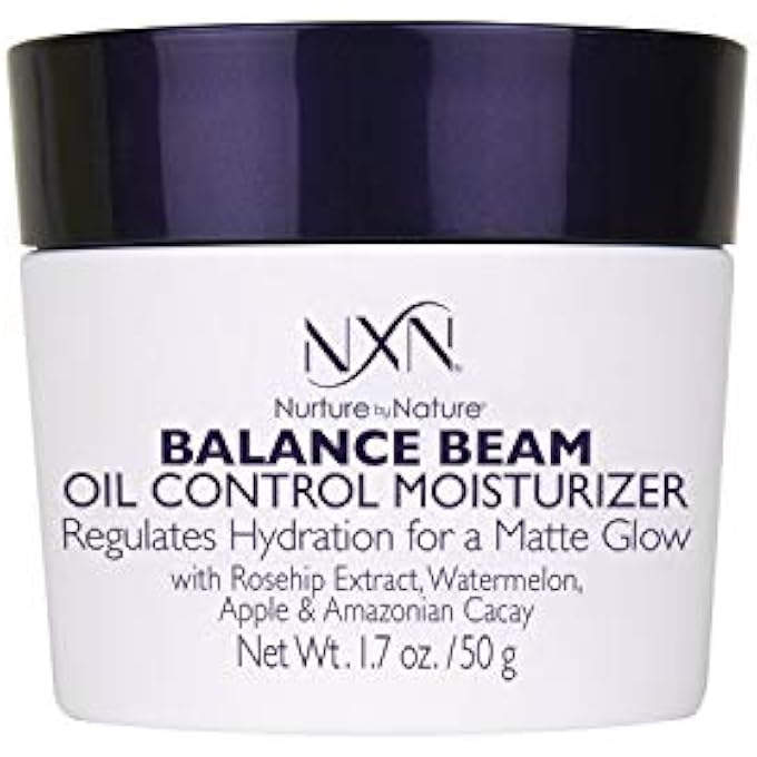 NXN NURTURE BY NATURE BALANCE BEAM OIL CONTROL GEL CREAM FACE MOISTURIZER, NATURAL AND ORGANIC ANTI AGING FORMULA FOR OILY OR COMBINATION SKIN, MEN AND WOMEN, 1.7 OZ - Image 1